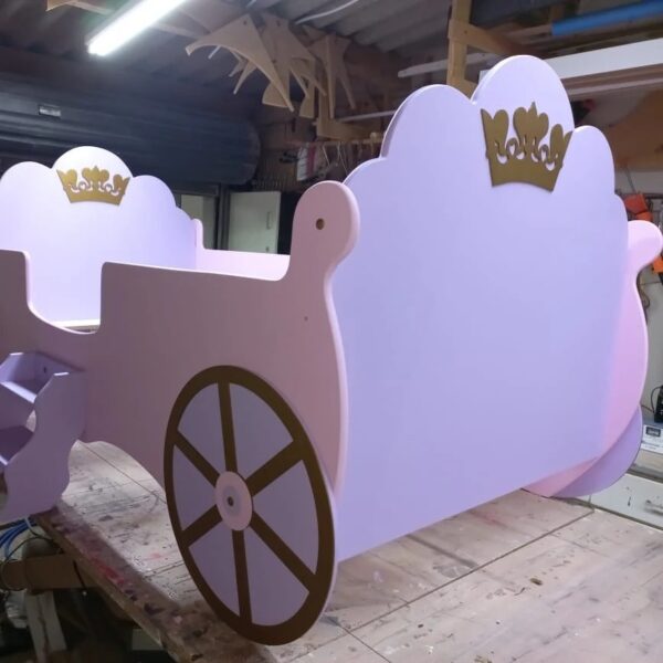 Royal Carriage Princess Kids Bed with Stairs - Magical Dreams Await! - Image 5